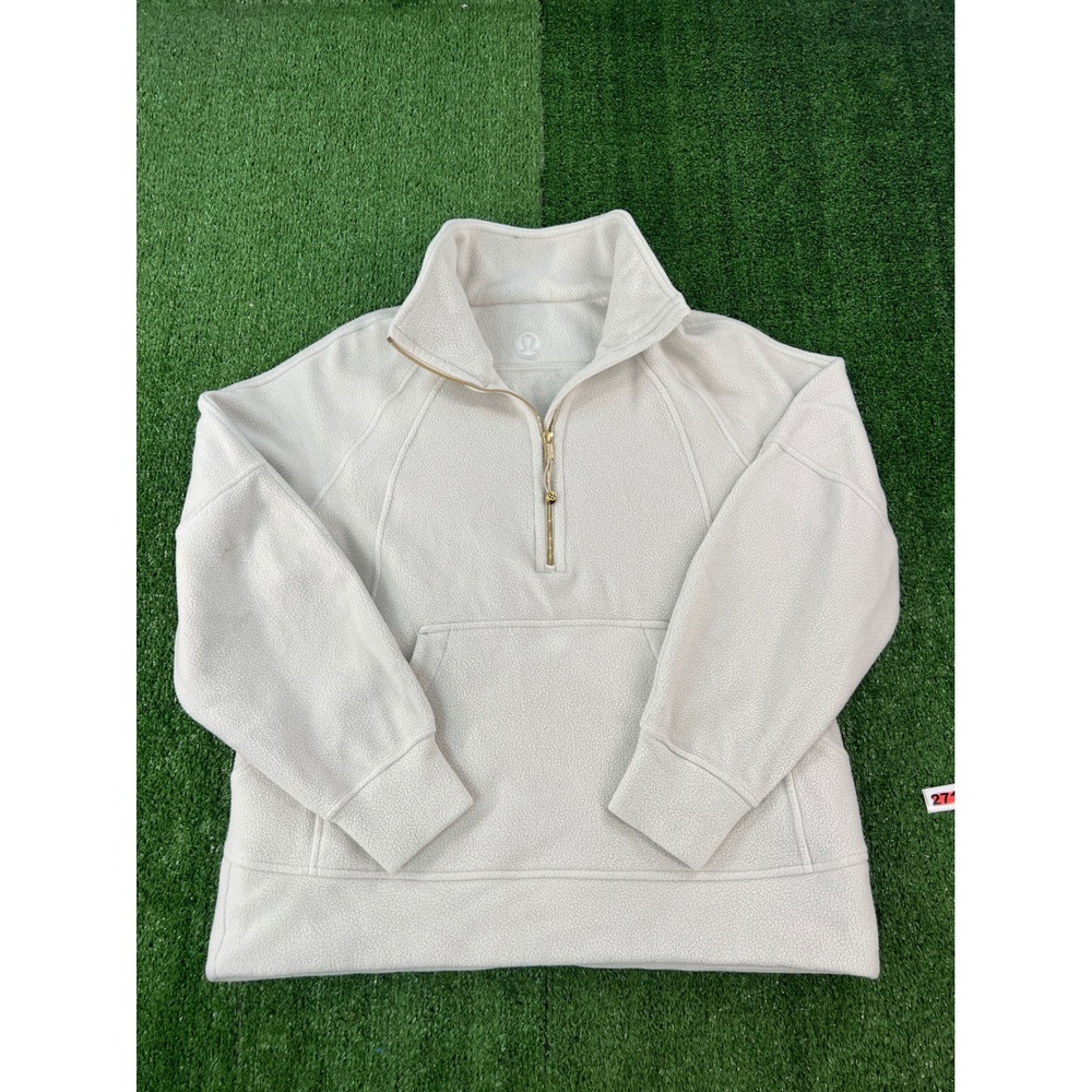 Lululemon Scuba Oversized Half-Zip Fleece White Opal Gold LW3IVOS Womens M/L